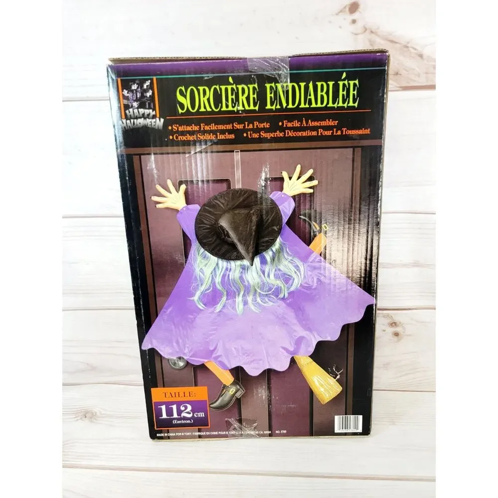 Vintage Out Of Control Witch Door Hanger Wreath Halloween 44 Inch NEW in Box